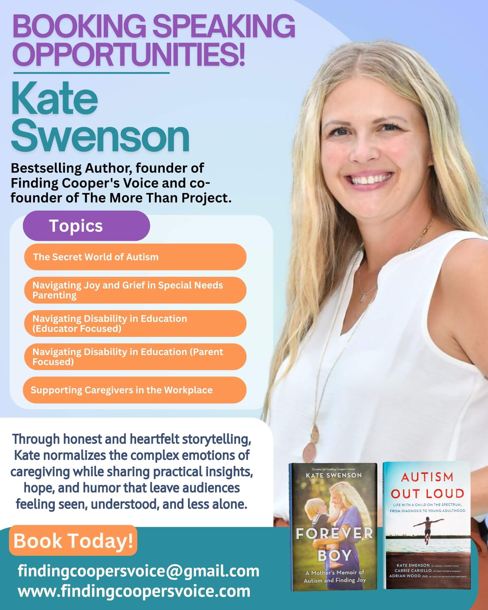 Book Speaking Engagements with Kate Swanson